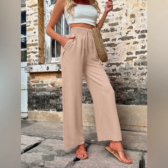 Minimalist Pocket tapered Linen Pants black - Picture 3 of 5